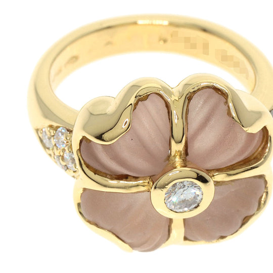 Boucheron Ring 18K Yellow Gold gold Crystal Flower Motif Diamond Diamond Women Used Authentic