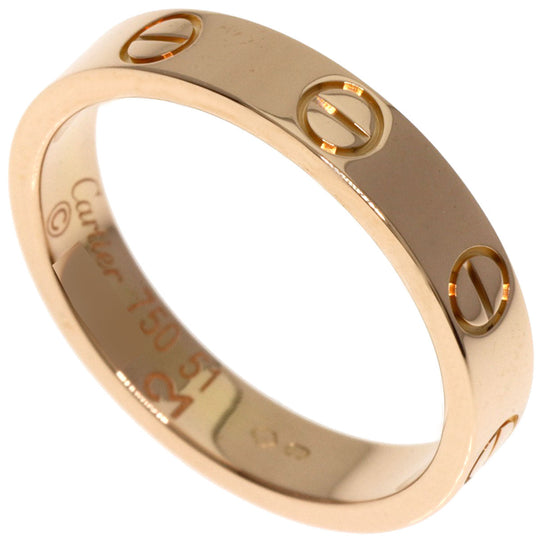 CARTIER Ring 18K Pink Gold gold Mini love ring #51 Women Used Authentic