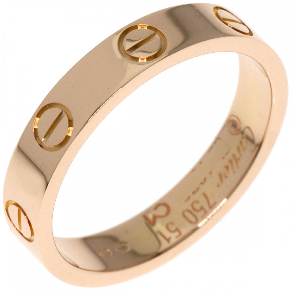 CARTIER Ring 18K Pink Gold gold Mini love ring #51 Women Used Authentic