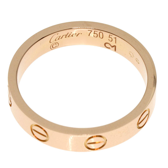 CARTIER Ring 18K Pink Gold gold Mini love ring #51 Women Used Authentic