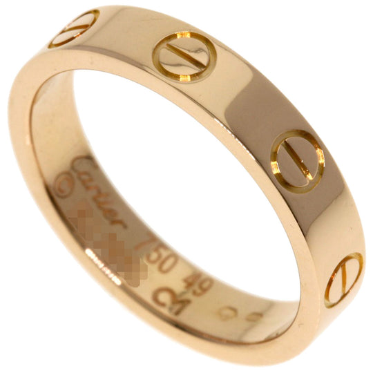 CARTIER Ring 18K Pink Gold gold Mini love ring #49 Women Used Authentic