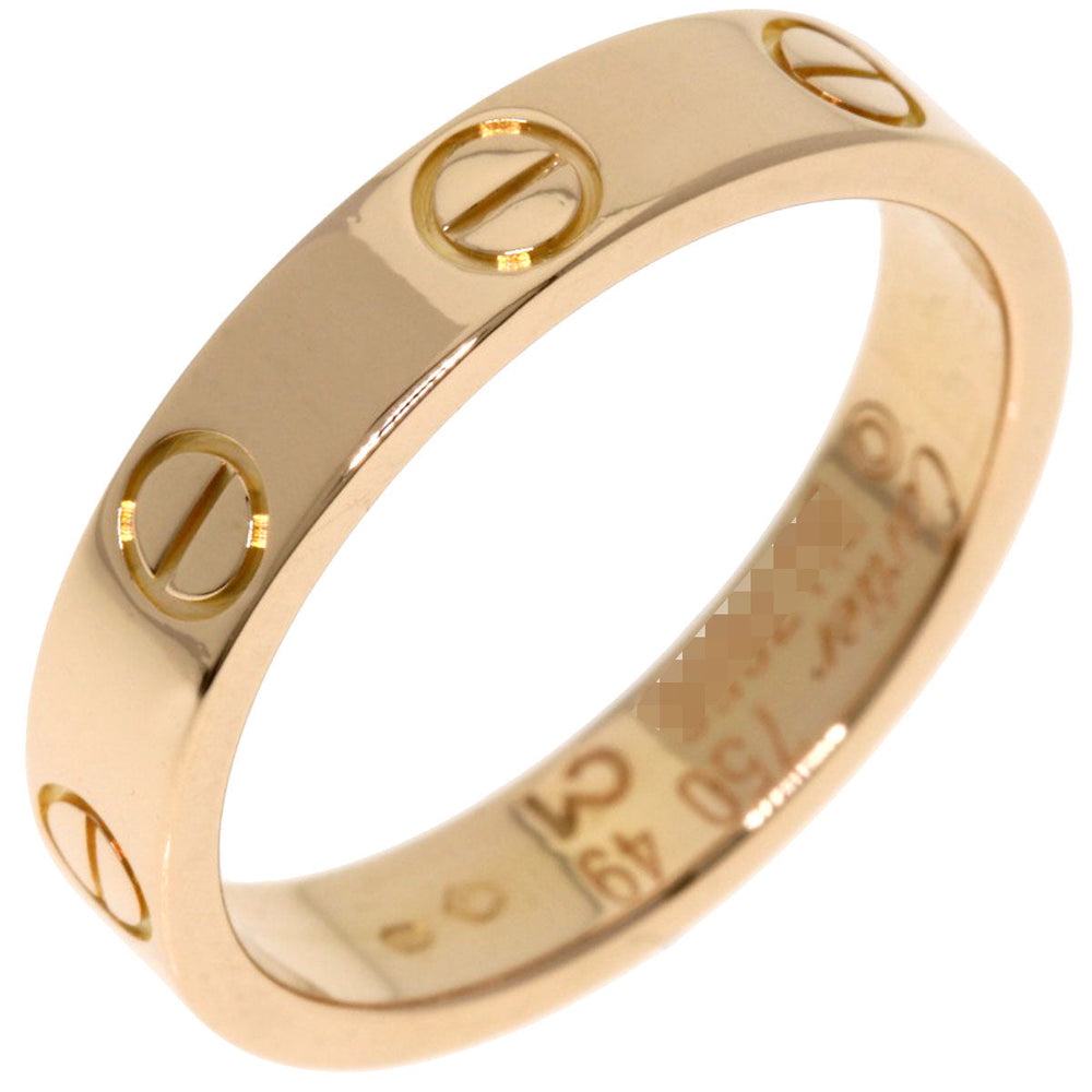CARTIER Ring 18K Pink Gold gold Mini love ring #49 Women Used Authentic