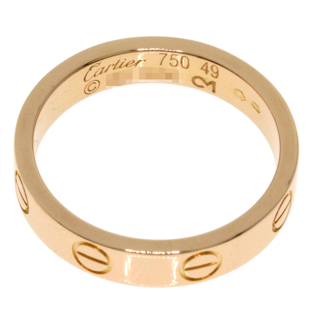 CARTIER Ring 18K Pink Gold gold Mini love ring #49 Women Used Authentic