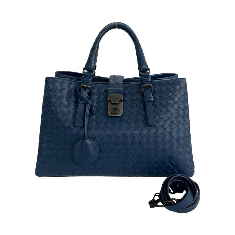 BOTTEGAVENETA Shoulder Bag leather blue INTRECCIATO