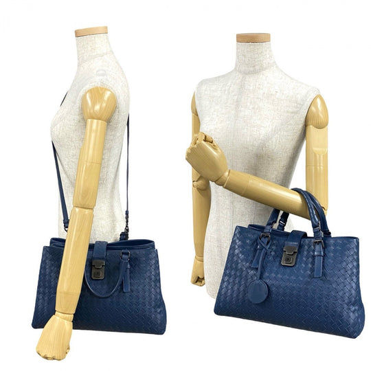 BOTTEGAVENETA Shoulder Bag leather blue INTRECCIATO