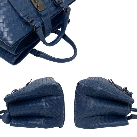 BOTTEGAVENETA Shoulder Bag leather blue INTRECCIATO