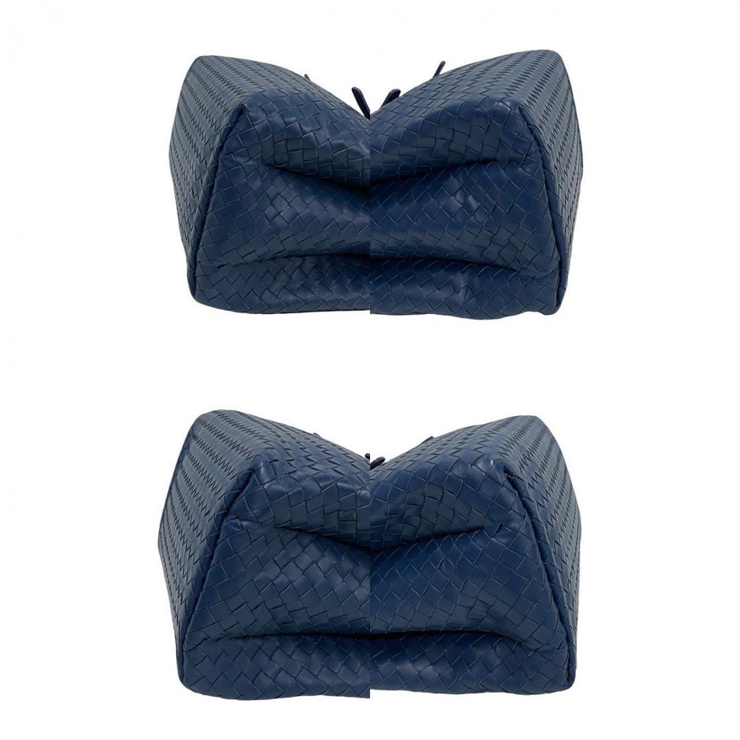 BOTTEGAVENETA Shoulder Bag leather blue INTRECCIATO