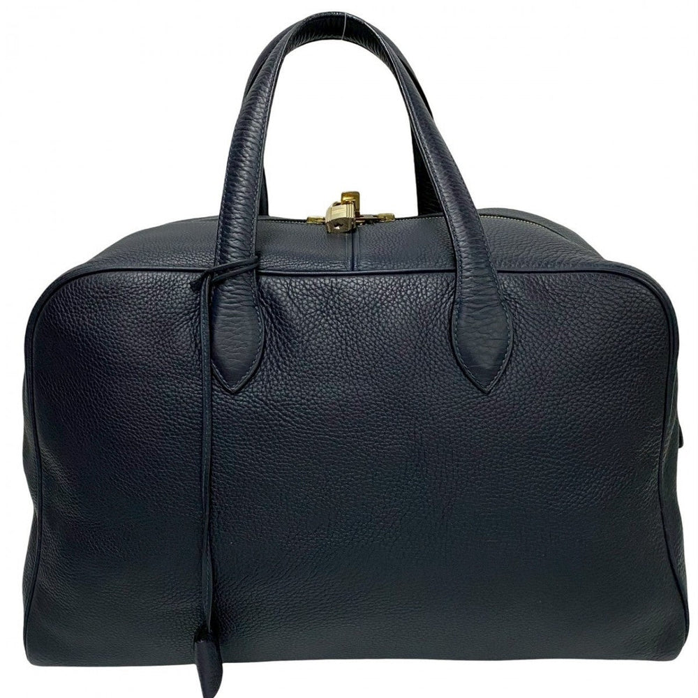 HERMES Boston Duffel bag Taurillon Clemence Navy Victoria 43