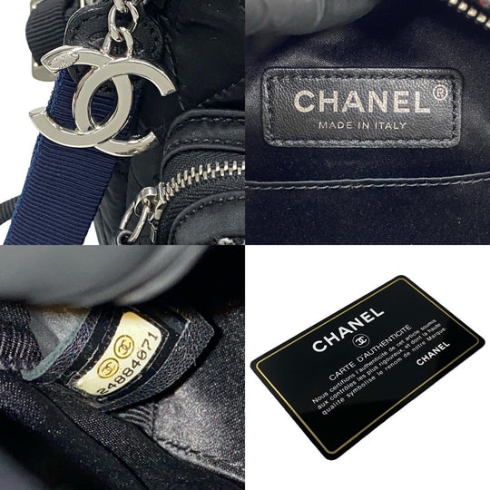 CHANEL Backpack tweed black