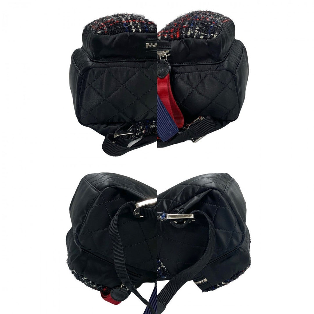 CHANEL Backpack tweed black