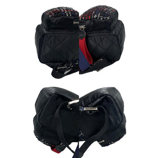 CHANEL Backpack tweed black