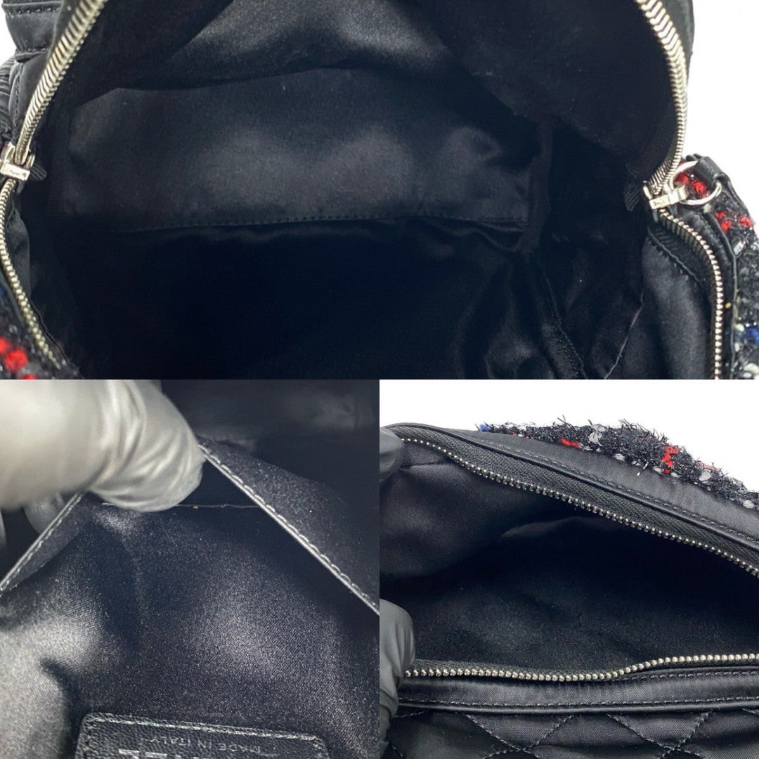 CHANEL Backpack tweed black