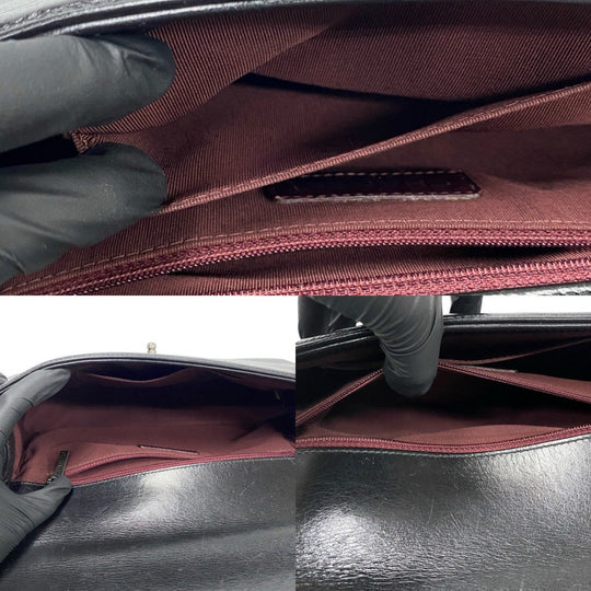 CHANEL Shoulder Bag leather black Boy chanel