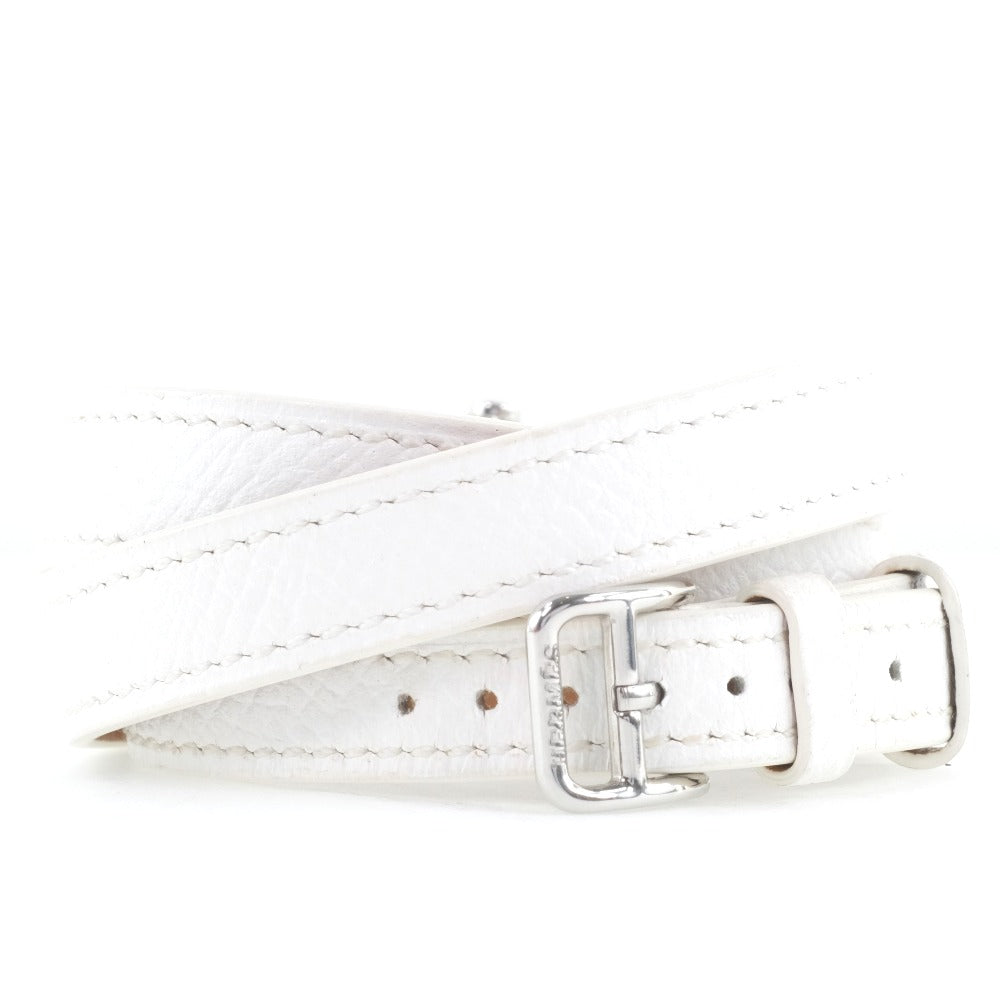 HERMES Watches Quartz ME2.112 Stainless Steel , Leather White Triple Tour Medor Rock White dial Women Used Authentic