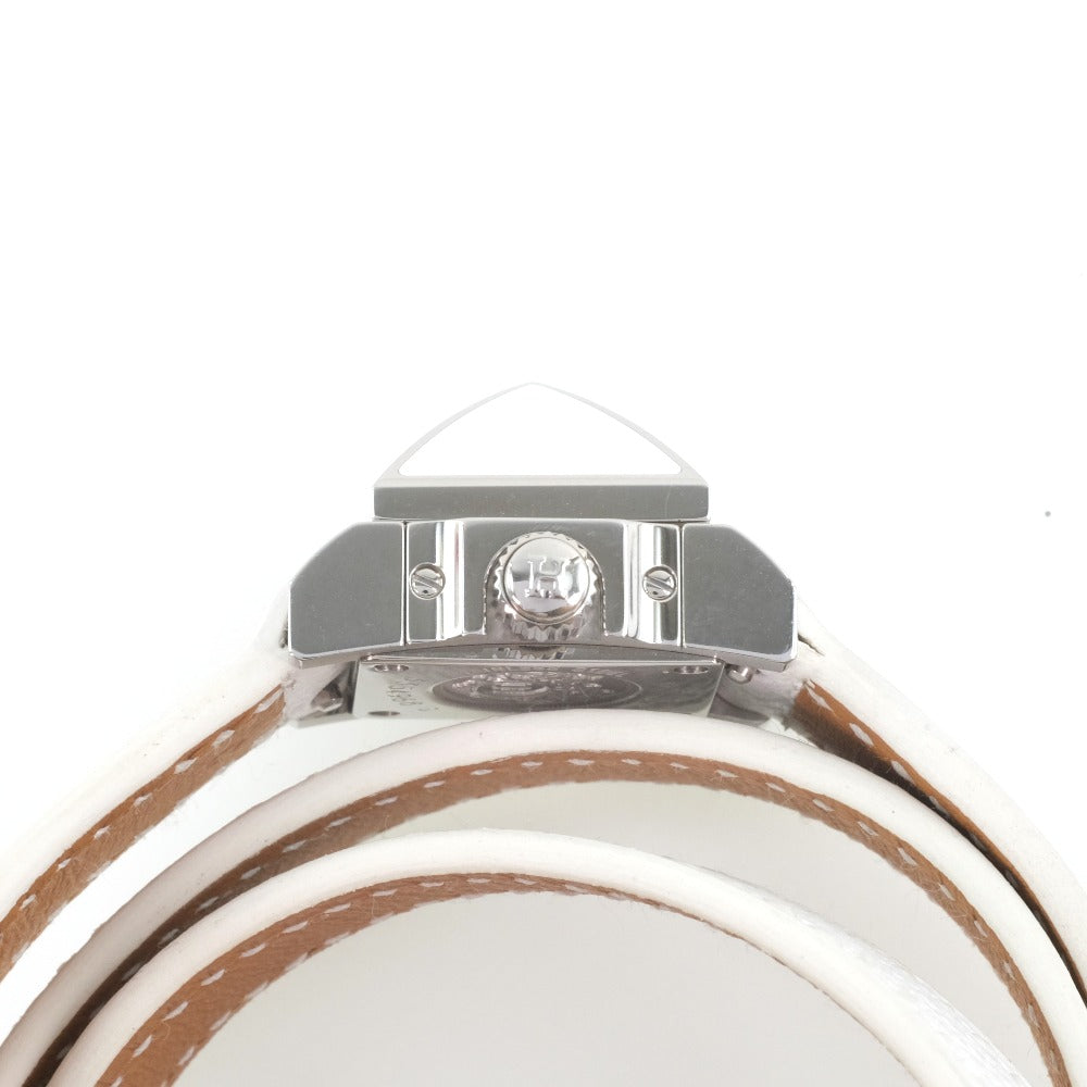 HERMES Watches Quartz ME2.112 Stainless Steel , Leather White Triple Tour Medor Rock White dial Women Used Authentic