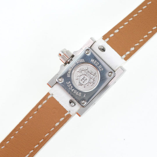 HERMES Watches Quartz ME2.112 Stainless Steel , Leather White Triple Tour Medor Rock White dial Women Used Authentic
