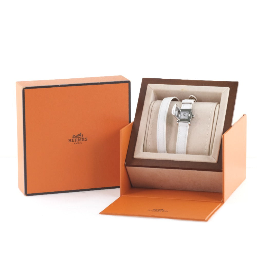 HERMES Watches Quartz ME2.112 Stainless Steel , Leather White Triple Tour Medor Rock White dial Women Used Authentic