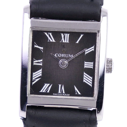 CORUM Watches Hand Winding Stainless Steel black cal.97078 black dial Women Used Authentic
