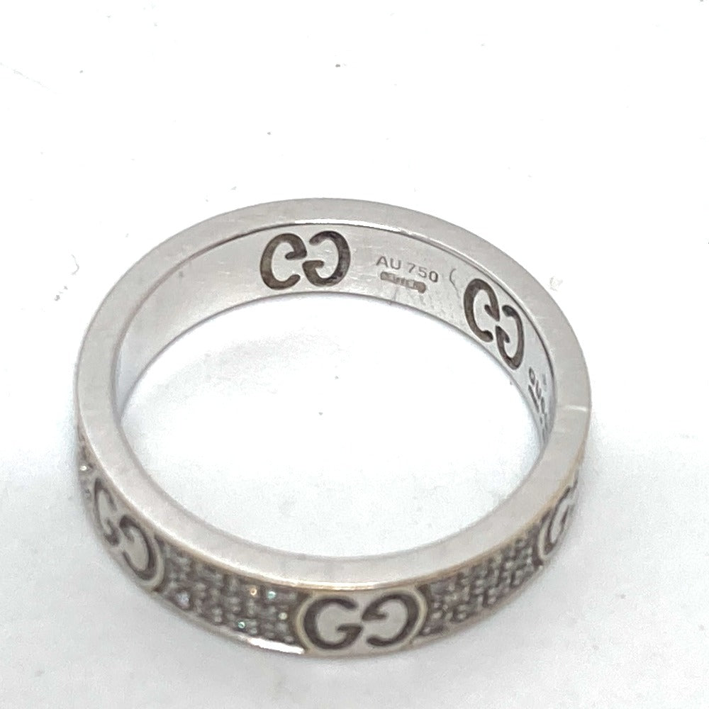 GUCCI Ring K18WG Silver Diamond Icon Stardust Women 12 Used Authentic
