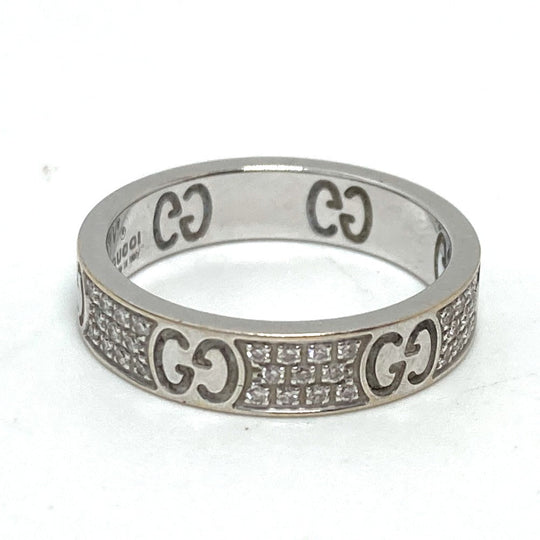 GUCCI Ring K18WG Silver Diamond Icon Stardust Women 12 Used Authentic