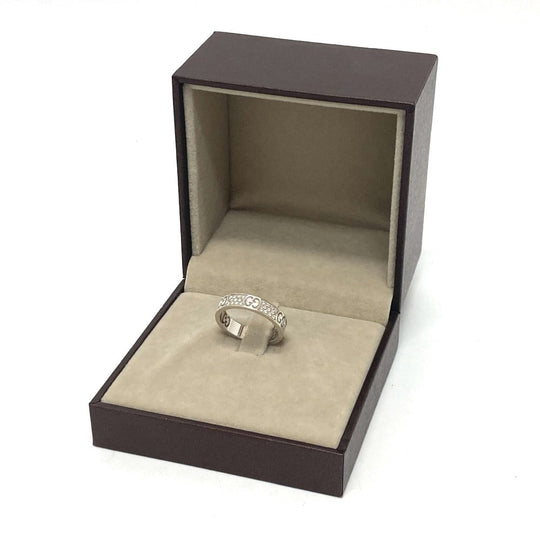 GUCCI Ring K18WG Silver Diamond Icon Stardust Women 12 Used Authentic