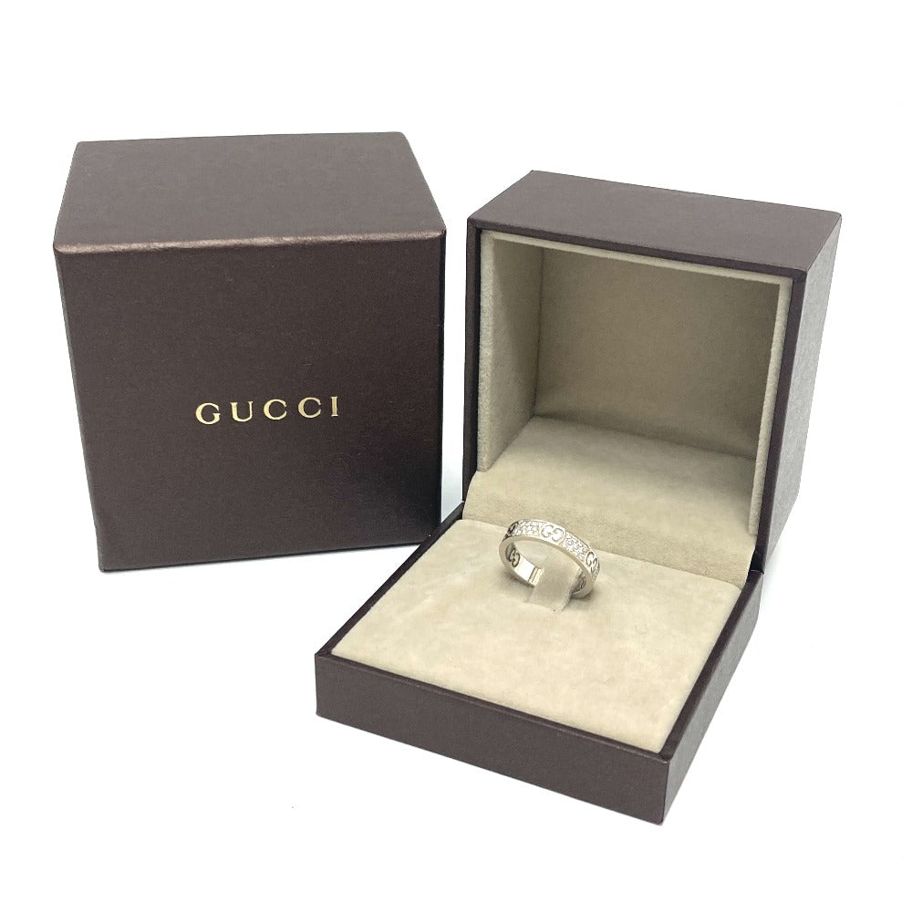 GUCCI Ring K18WG Silver Diamond Icon Stardust Women 12 Used Authentic