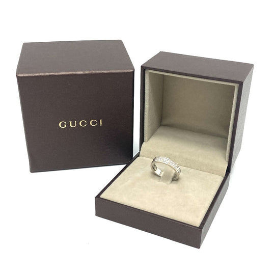 GUCCI Ring K18WG Silver Diamond Icon Stardust Women 12 Used Authentic