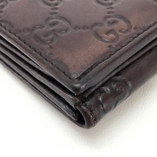 GUCCI Long Wallet Purse 256933 Sima leather Dark brown Guccisima MAYFAIR Women Used Authentic