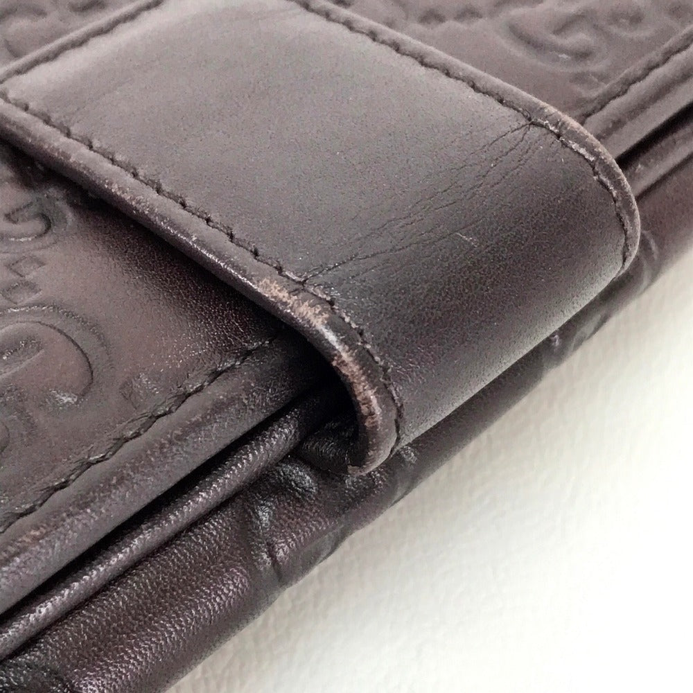 GUCCI Long Wallet Purse 256933 Sima leather Dark brown Guccisima MAYFAIR Women Used Authentic