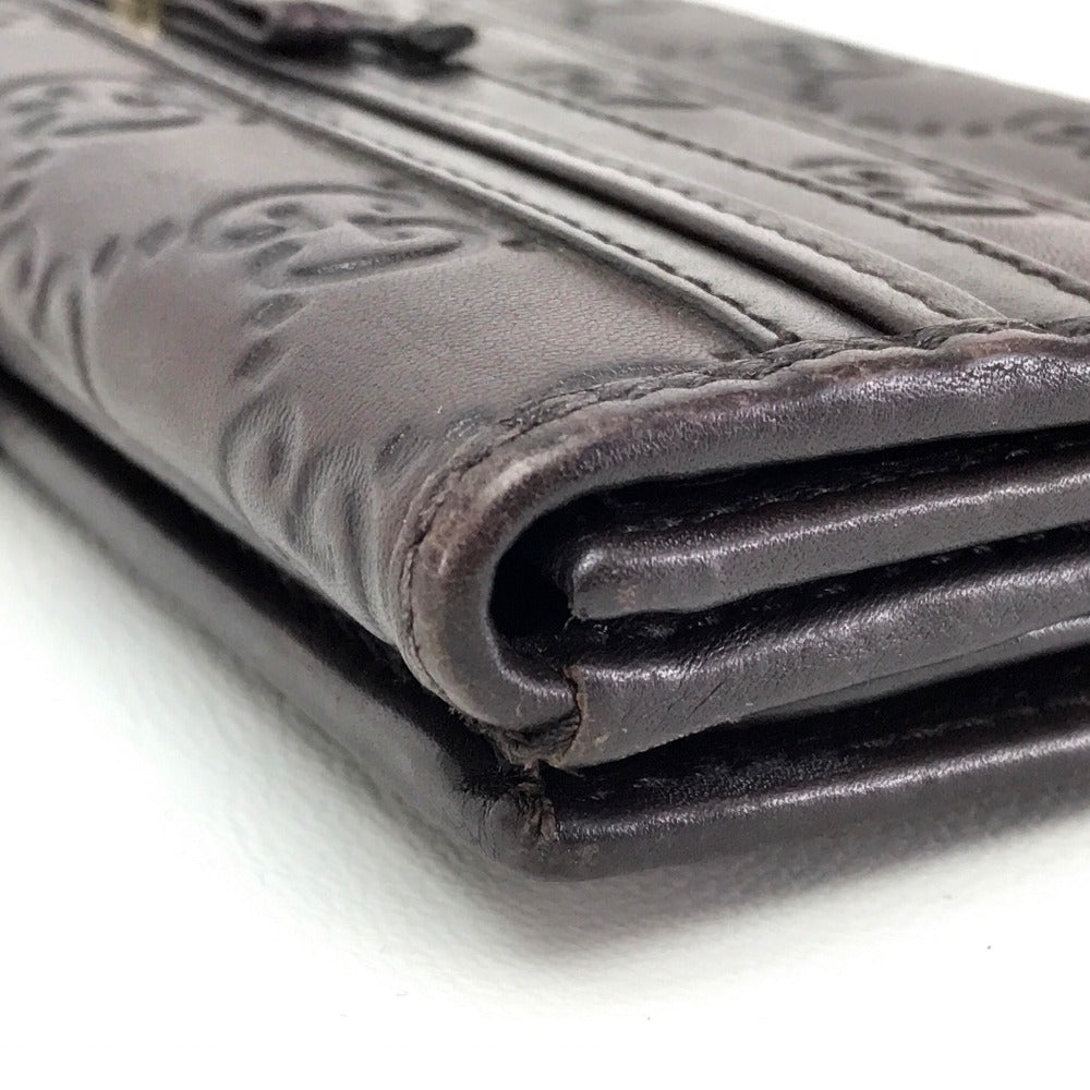 GUCCI Long Wallet Purse 256933 Sima leather Dark brown Guccisima MAYFAIR Women Used Authentic