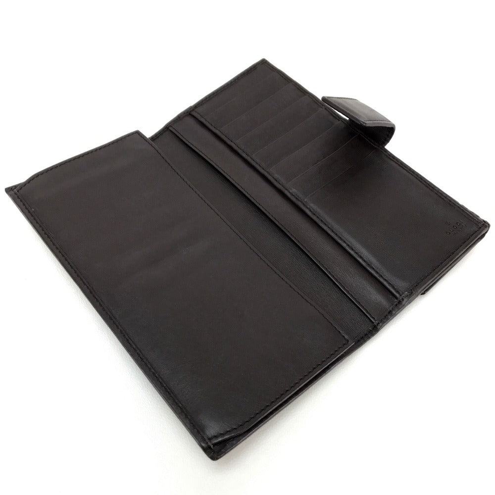 GUCCI Long Wallet Purse 256933 Sima leather Dark brown Guccisima MAYFAIR Women Used Authentic