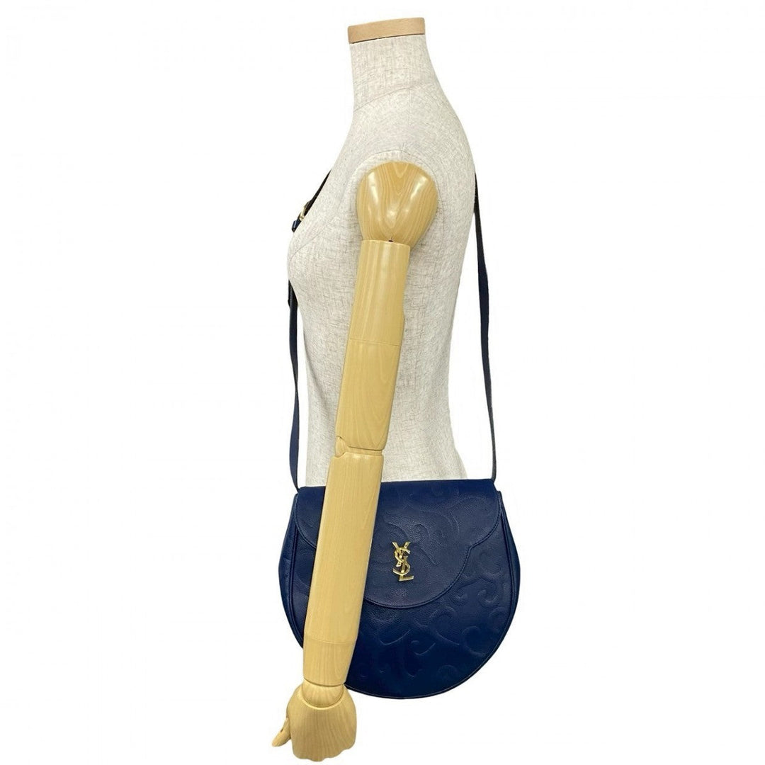 YVES SAINT LAURENT Shoulder Bag leather Navy