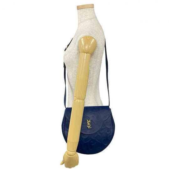 YVES SAINT LAURENT Shoulder Bag leather Navy