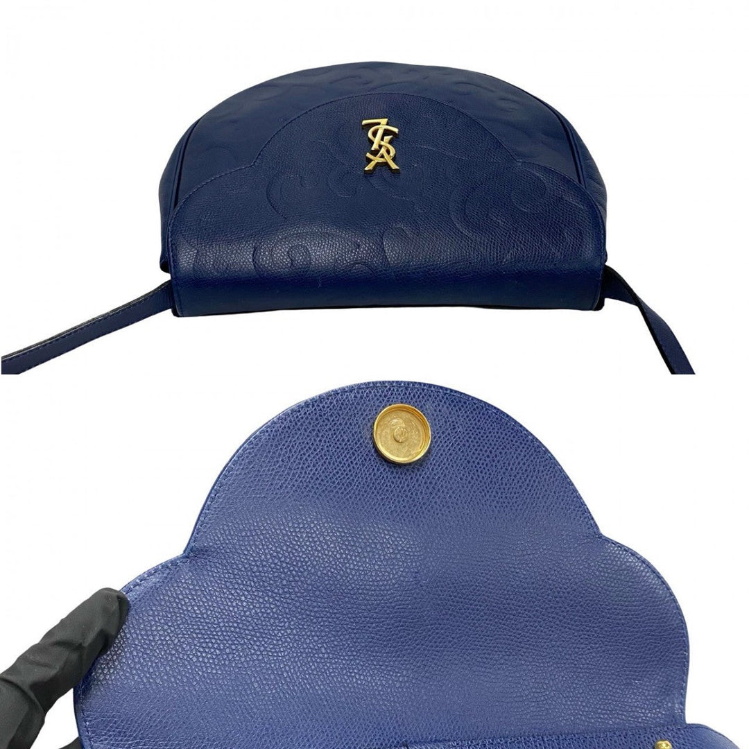 YVES SAINT LAURENT Shoulder Bag leather Navy
