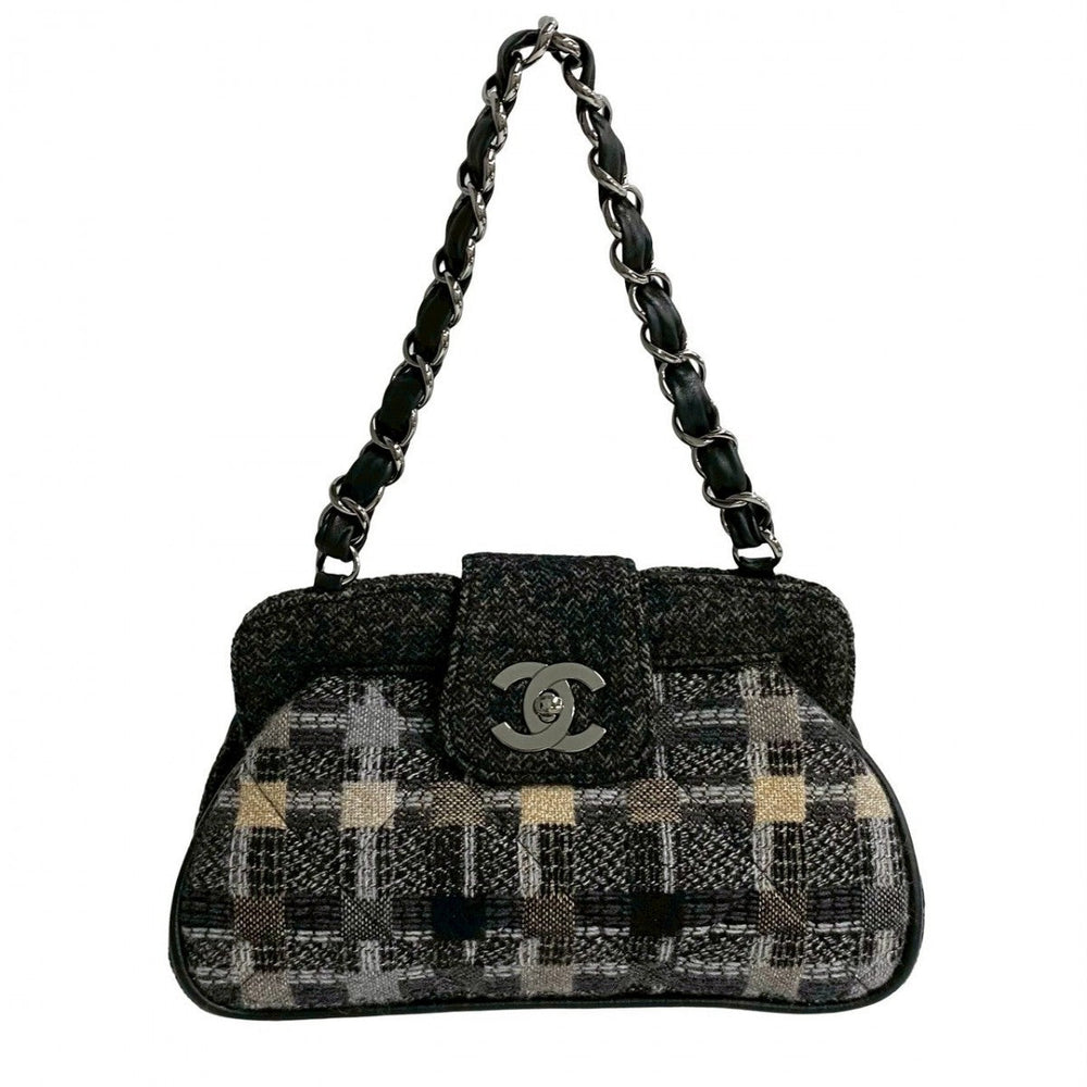 CHANEL Shoulder Bag tweed multicolor