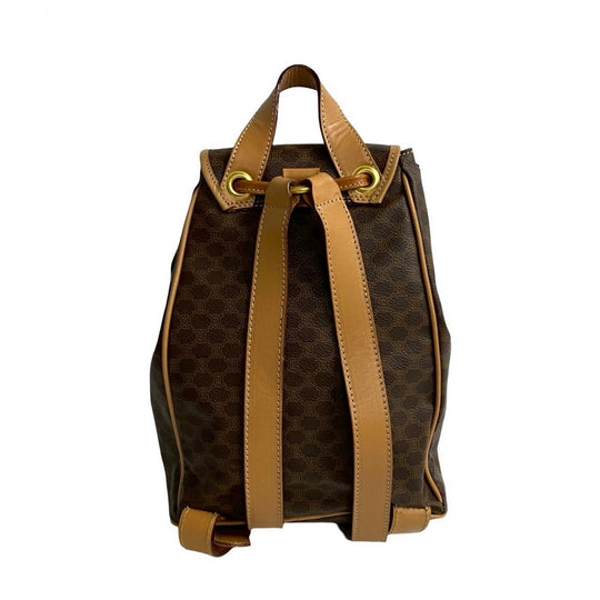 CELINE Backpack leather Brown logo Macadam Blason TriomphePattern