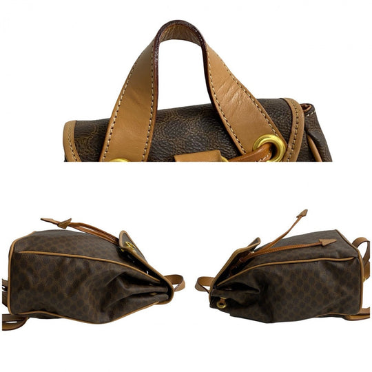 CELINE Backpack leather Brown logo Macadam Blason TriomphePattern