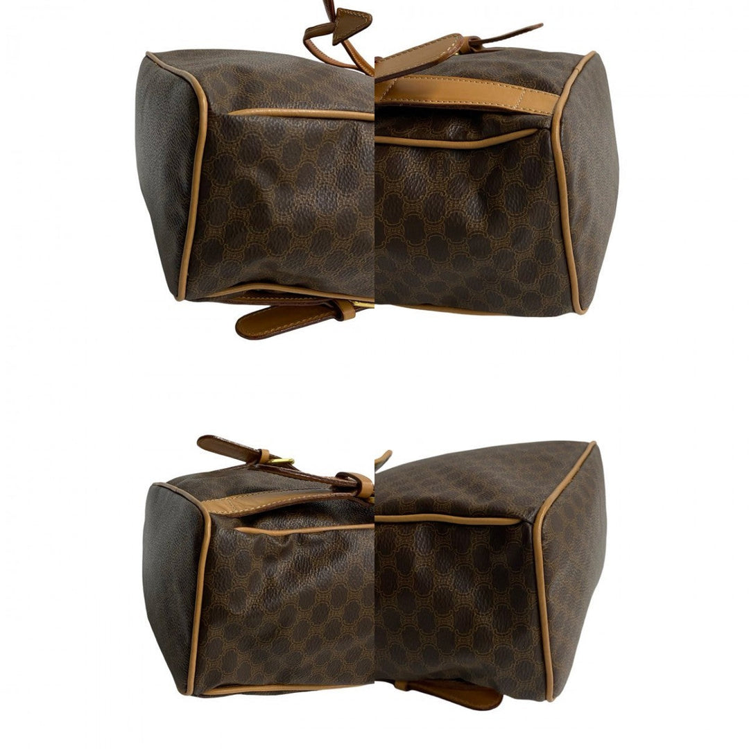 CELINE Backpack leather Brown logo Macadam Blason TriomphePattern