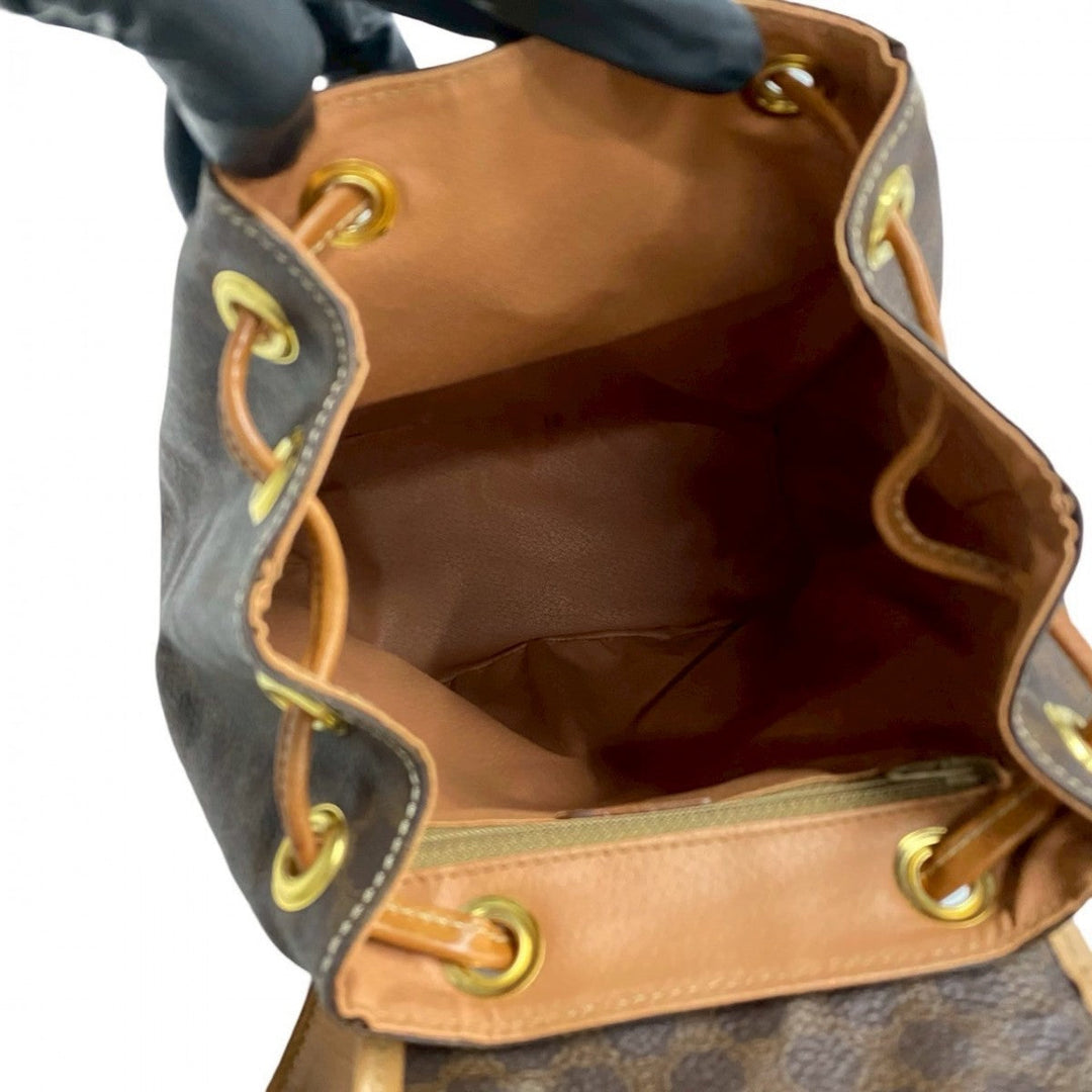 CELINE Backpack leather Brown logo Macadam Blason TriomphePattern