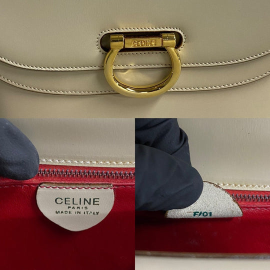 CELINE Handbag Calfskin beige