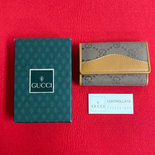 GUCCI Key case Key holder  canvas Brown