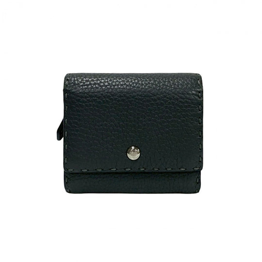 FENDI Bifold Wallet leather gray Celeria