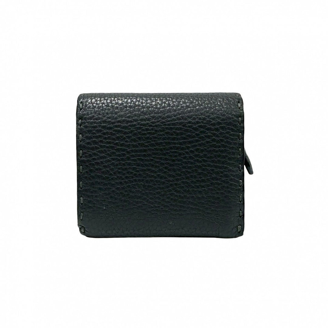 FENDI Bifold Wallet leather gray Celeria