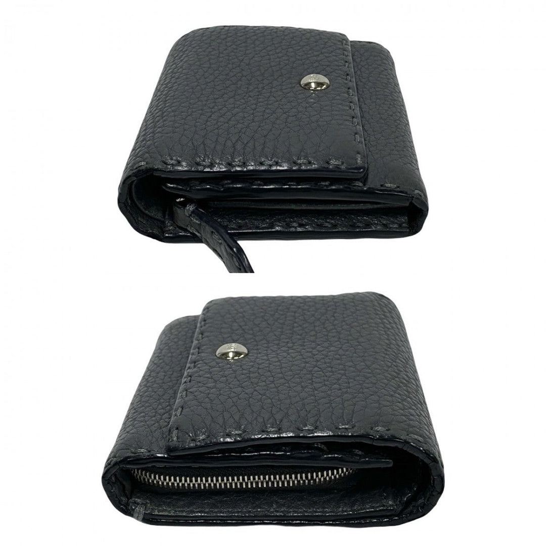 FENDI Bifold Wallet leather gray Celeria