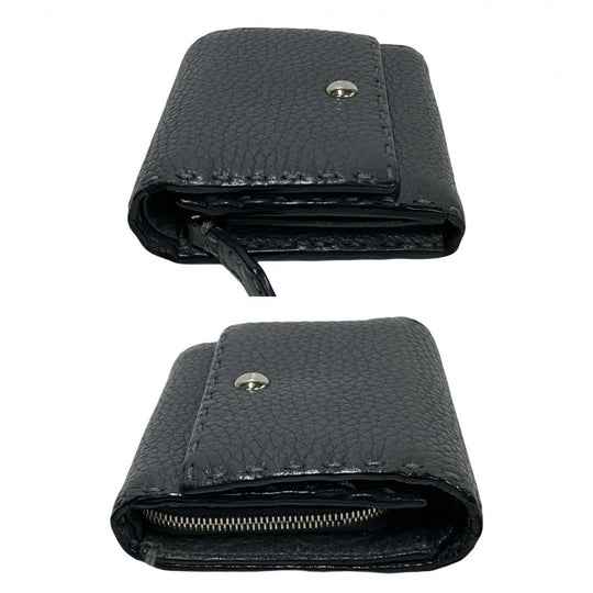 FENDI Bifold Wallet leather gray Celeria