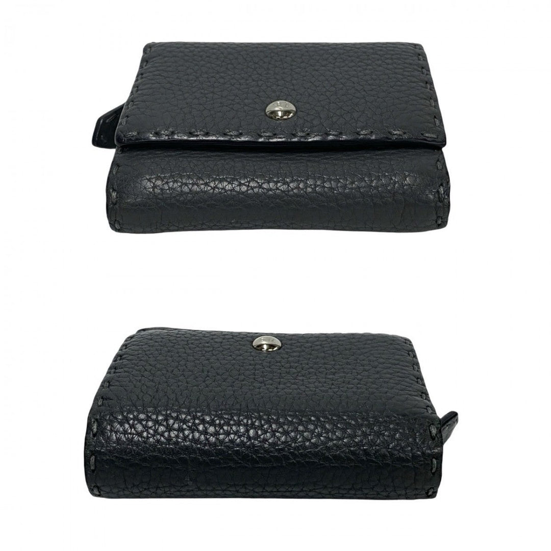 FENDI Bifold Wallet leather gray Celeria