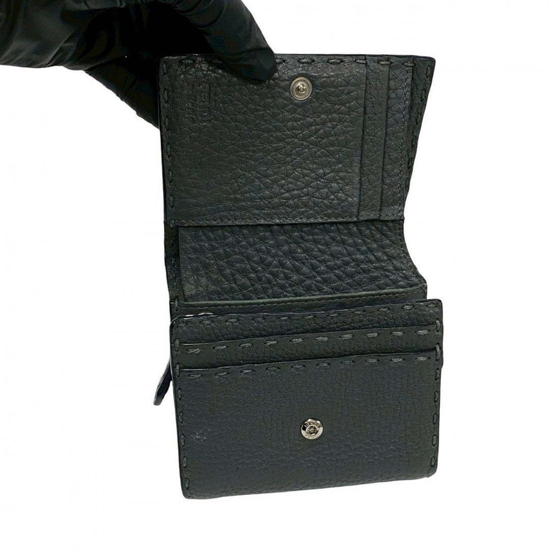 FENDI Bifold Wallet leather gray Celeria