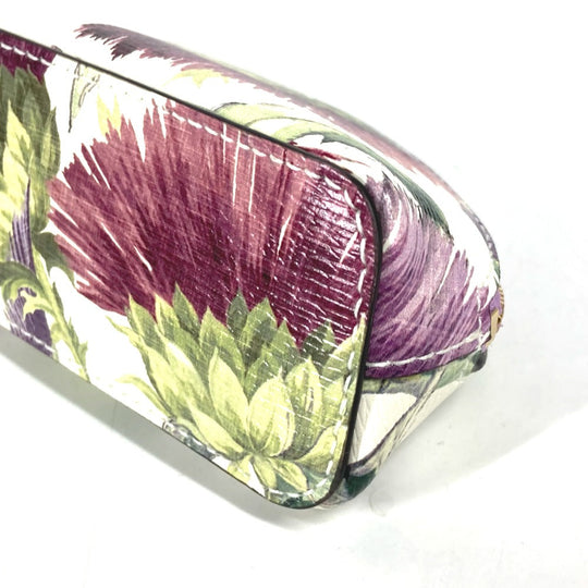 GUCCI pencil case 662130 leather purple Tian Flora Print Women Used Authentic