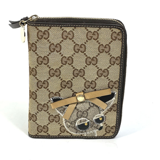 GUCCI Notebook cover 233152 GG canvas / leather Brown GG Gutchori Chihuahua Women Used Authentic