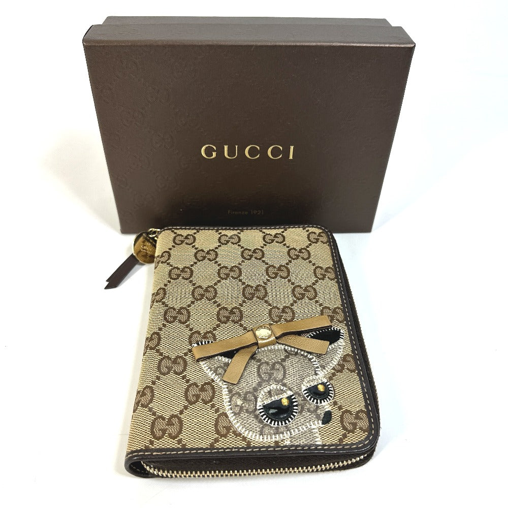 GUCCI Notebook cover 233152 GG canvas / leather Brown GG Gutchori Chihuahua Women Used Authentic